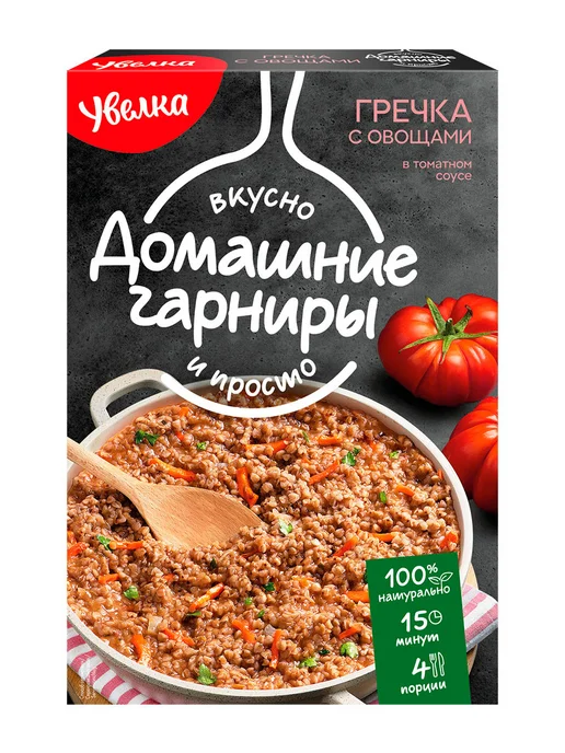Увелка Гречка с овощами в томатном соусе 300г, 300 г, 1 шт