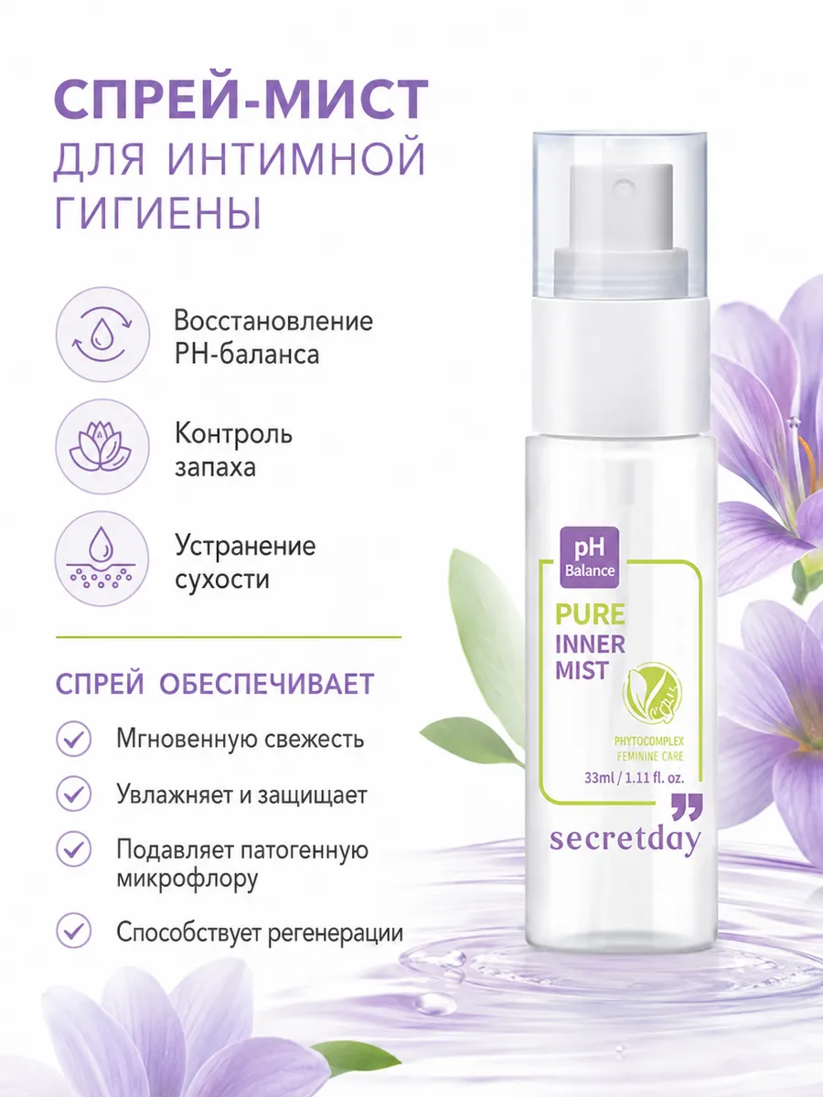 Женский дезодорант спрей для интимной гигиены, Корея