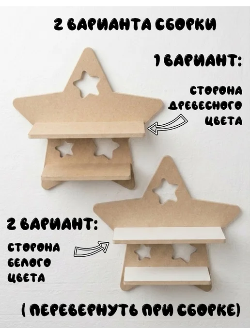 Полочка настенная в детскую, Звезда, 1шт, 1 шт, фото 2