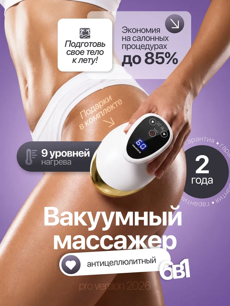 Вакуумный антицеллюлитный массажер для тела ног и ягодиц
