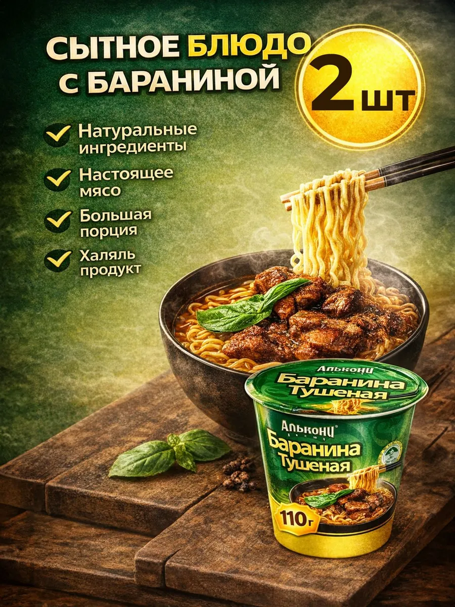 Лапша быстрого приготовления с бараниной 2 шт.