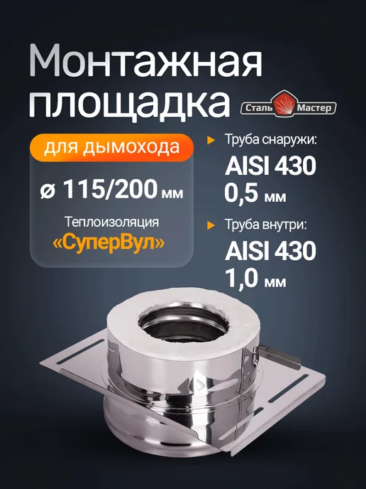 Сталь-Мастер Монтажная площадка утепленная — нерж 1 мм СУПЕРВУЛ, вариант