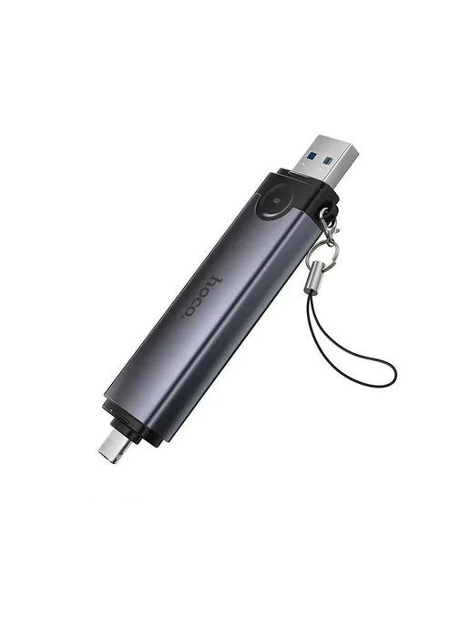 HOCO Картридер 3-в-1 USB-A + Lightning для iOS и ПК, черный, фото 6