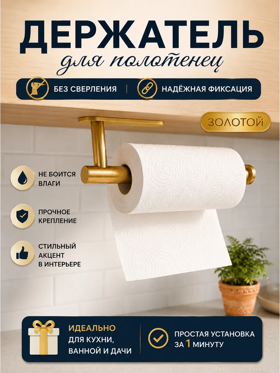Держатель кухонный для бумажных полотенец подвесной