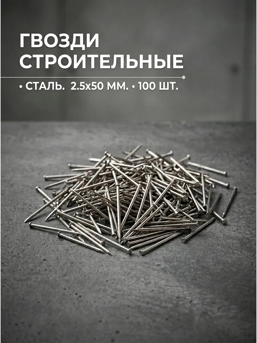 Гвозди строительные 2.5x50 100шт