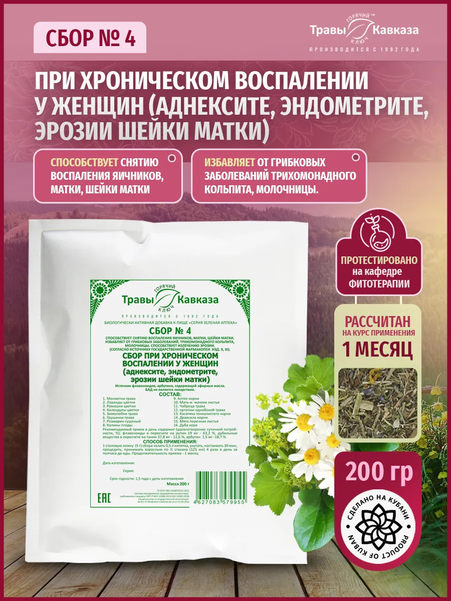 Сбор № 4 При хроническом воспалении у женщин