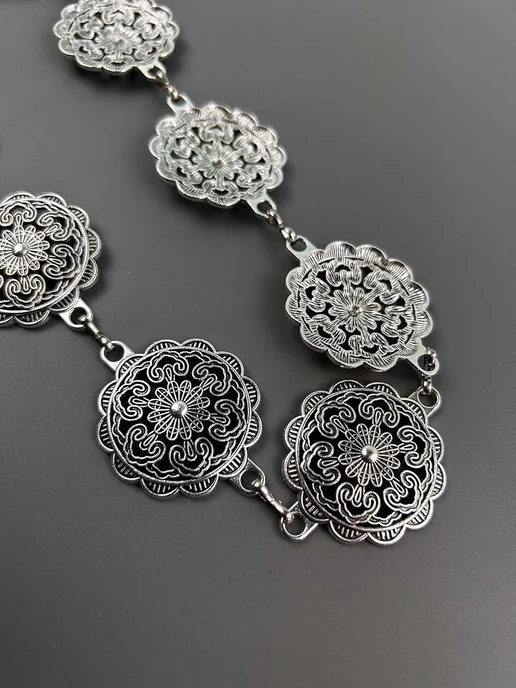 Aldarius fashion Пояс цепочка для платья серебро, серебристый, фото 5