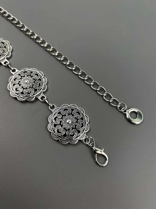 Aldarius fashion Пояс цепочка для платья серебро, серебристый, фото 7