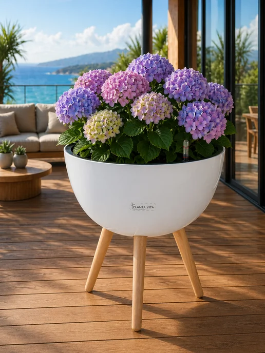 PLANTA VITA Кашпо для цветов суккулентов с автополивом, белый, фото 4