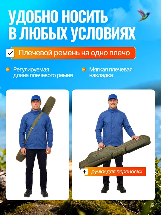 Чехол для удочки 150 см, серый, фото 5