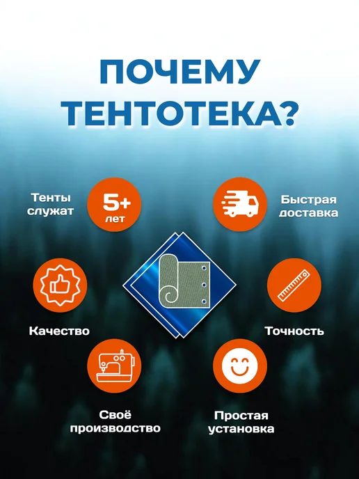 ТЕНТОТЕКА Тент на Газель 2310 Соболь 2,17м, 4 люверса, Черный (500гр), 2,17 м, 500 г, фото 8