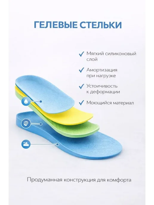 LIVE1 Женские гелевые стельки для обуви, вариант, фото 3