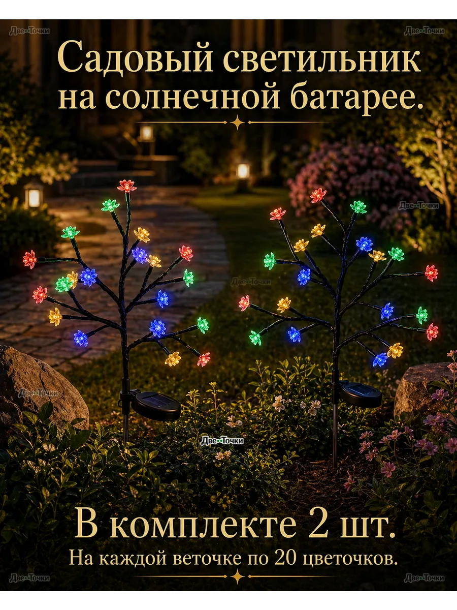 Светильник садовый цветы