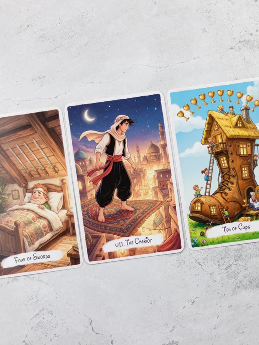 Tarocco Studio Карты Таро Cartoon Tarot 78 карт для гадания, вариант, фото 8