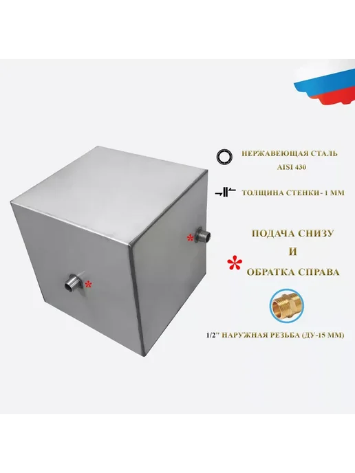 GoodMarket Расширительный бак 27 л из нержавеющей стали настенный, 27 л, фото 3