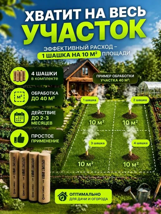 ЗИВОРАН Дымовая шашка от кротов и грызунов 4 шт, 4 шт, фото 3