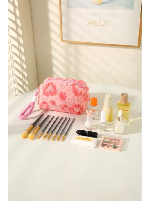 andabags Косметичка мини, дорожная, пенал для косметики, розовый, фото 8