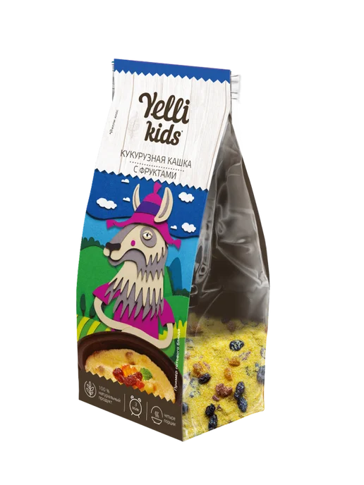Yelli Kids Кукурузная кашка с фруктами, 2 уп х 120 г, 120 г, 1 шт, фото 3
