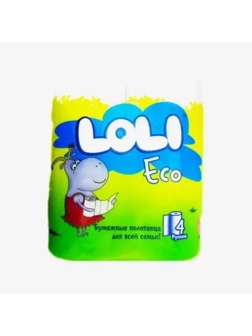 LOLI! Бумажные полотенца Eco, 4 рулона, белый