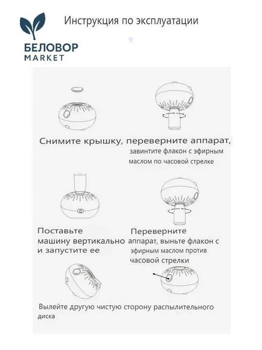 Аромадиффузор ультразвуковой mzm-20251128174612803, белый, белый, фото 4