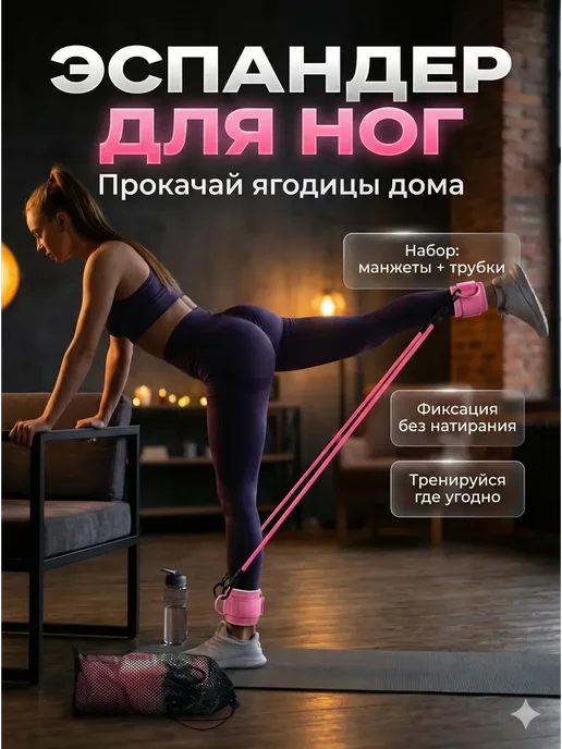 AI570 Эспандер с манжетами 85, розовый, фото 2