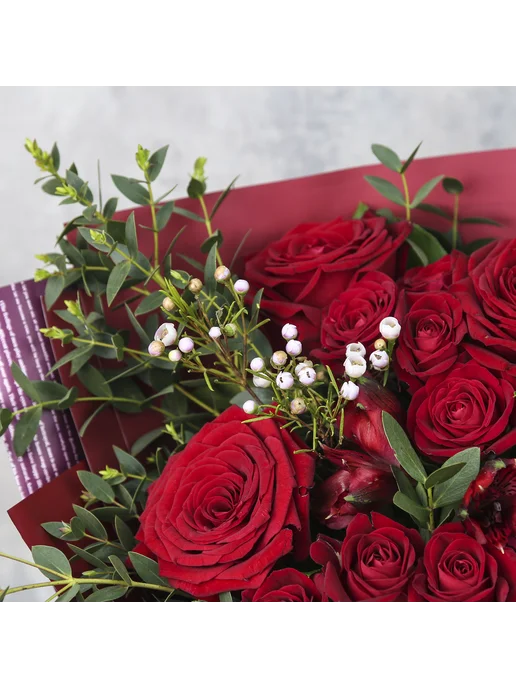 FlorPro Flowers Букет живых цветов из роз «Красная забава», красный, фото 7