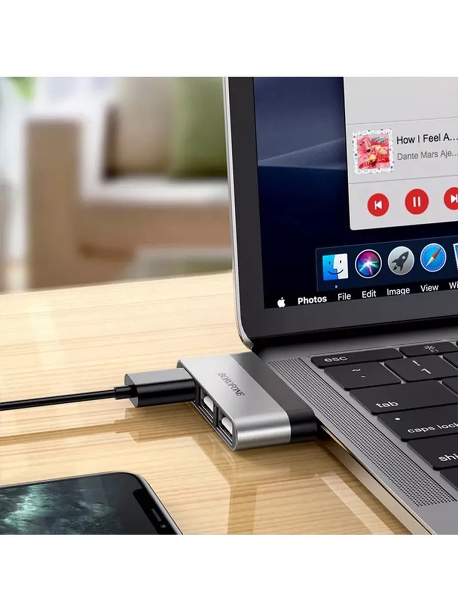 Компактный адаптер Type-C для USB расширения