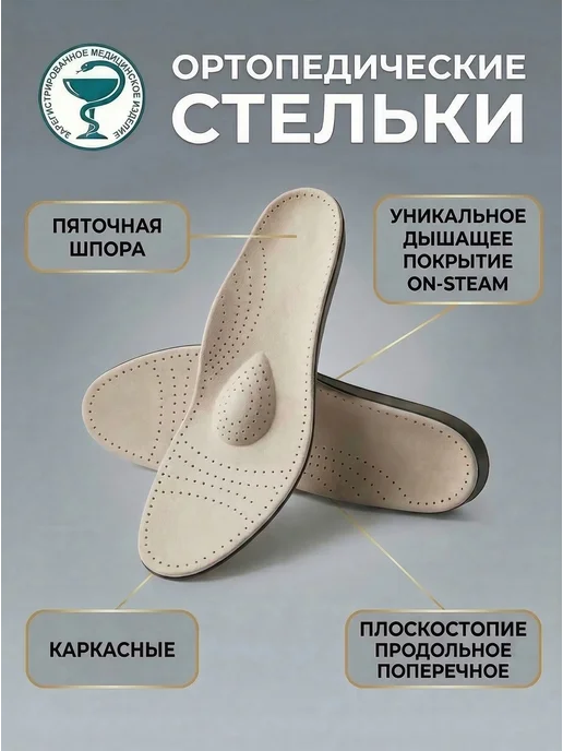 Trives Стельки ортопедические при плоскостопии и пяточной шпоре, серый