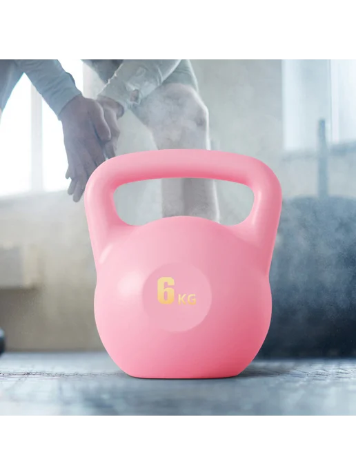 Толстая гиря Water-filled 6KG для дома, розовая, 6 кг, фото 5