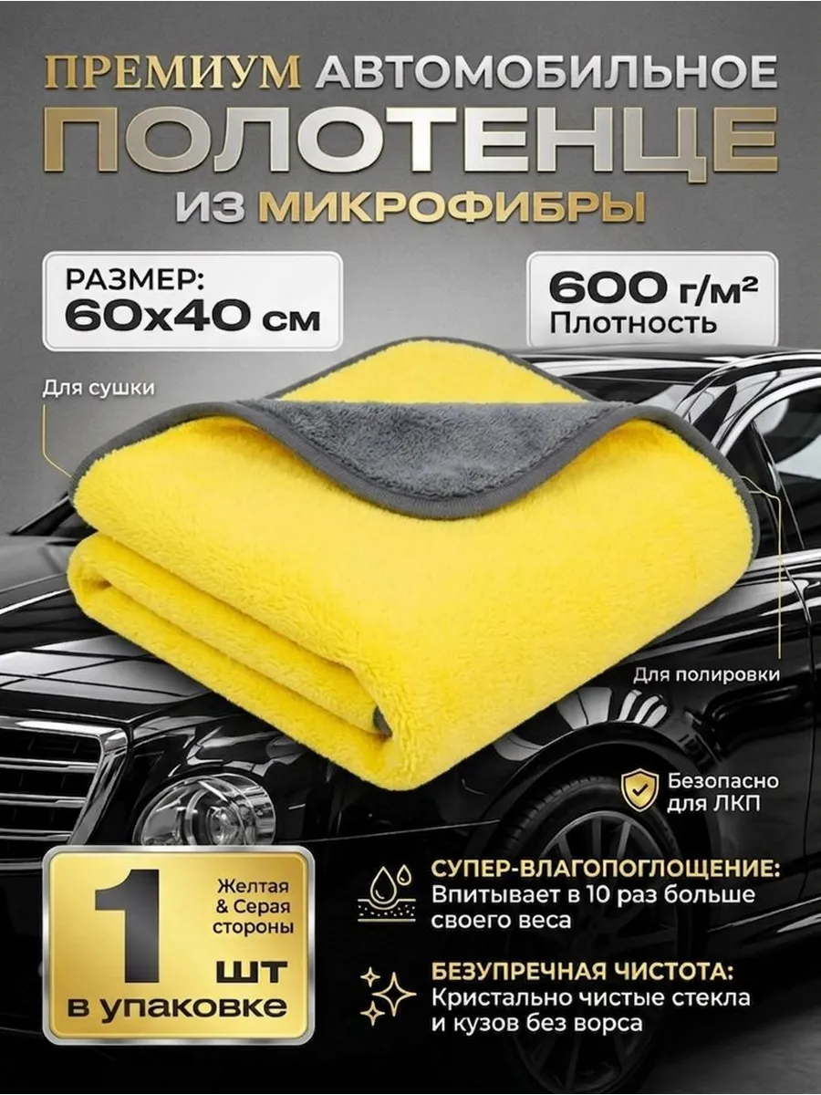 Тряпка для машины из микрофибры 60х40