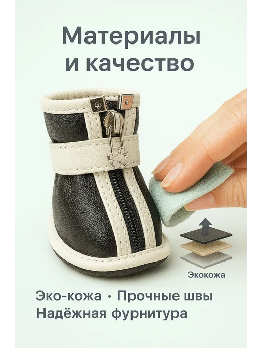 Обувь для собак крупных мелких и средних пород, черный, фото 2