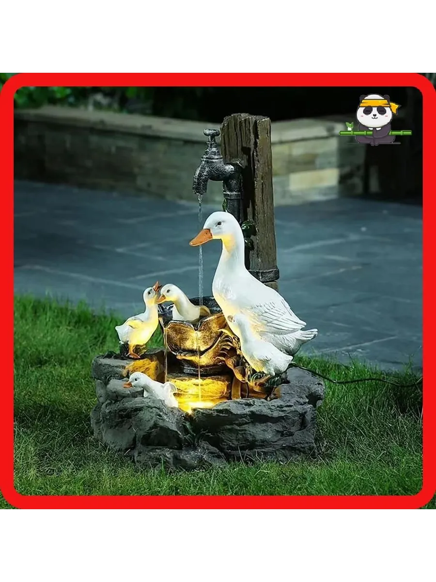 Садовый фонтан с LED-подсветкой