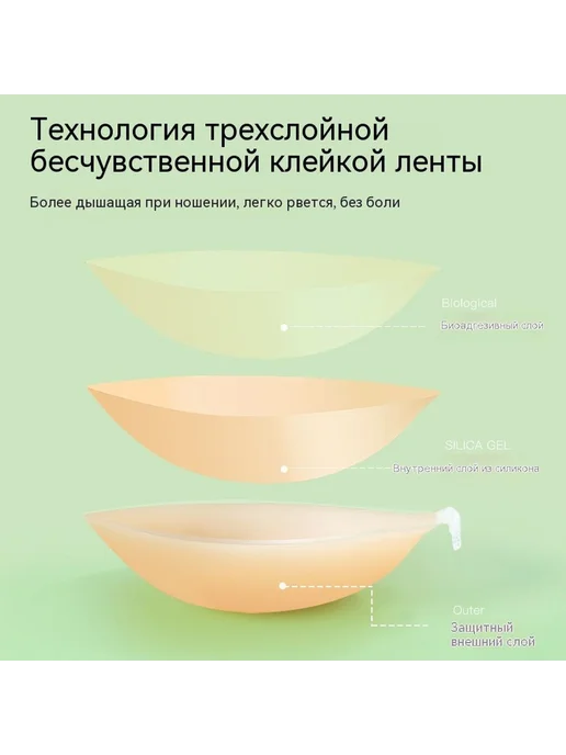 Наклейка на грудь Толстая модель Размер чашки C, вариант, фото 3