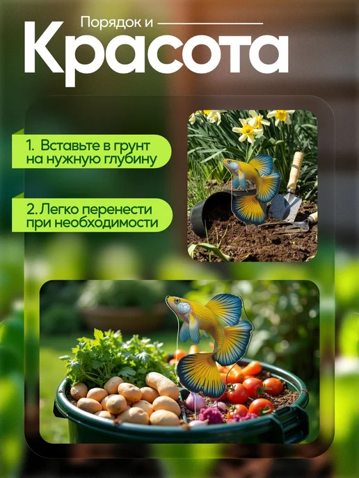 NEW! 2 плюс 1 Топпер табличка Рыбка 1 штука, белый, фото 3