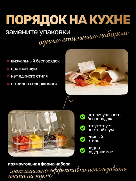TANFORT Баночки для специй приправ набор для сыпучих продуктов, белый, фото 7