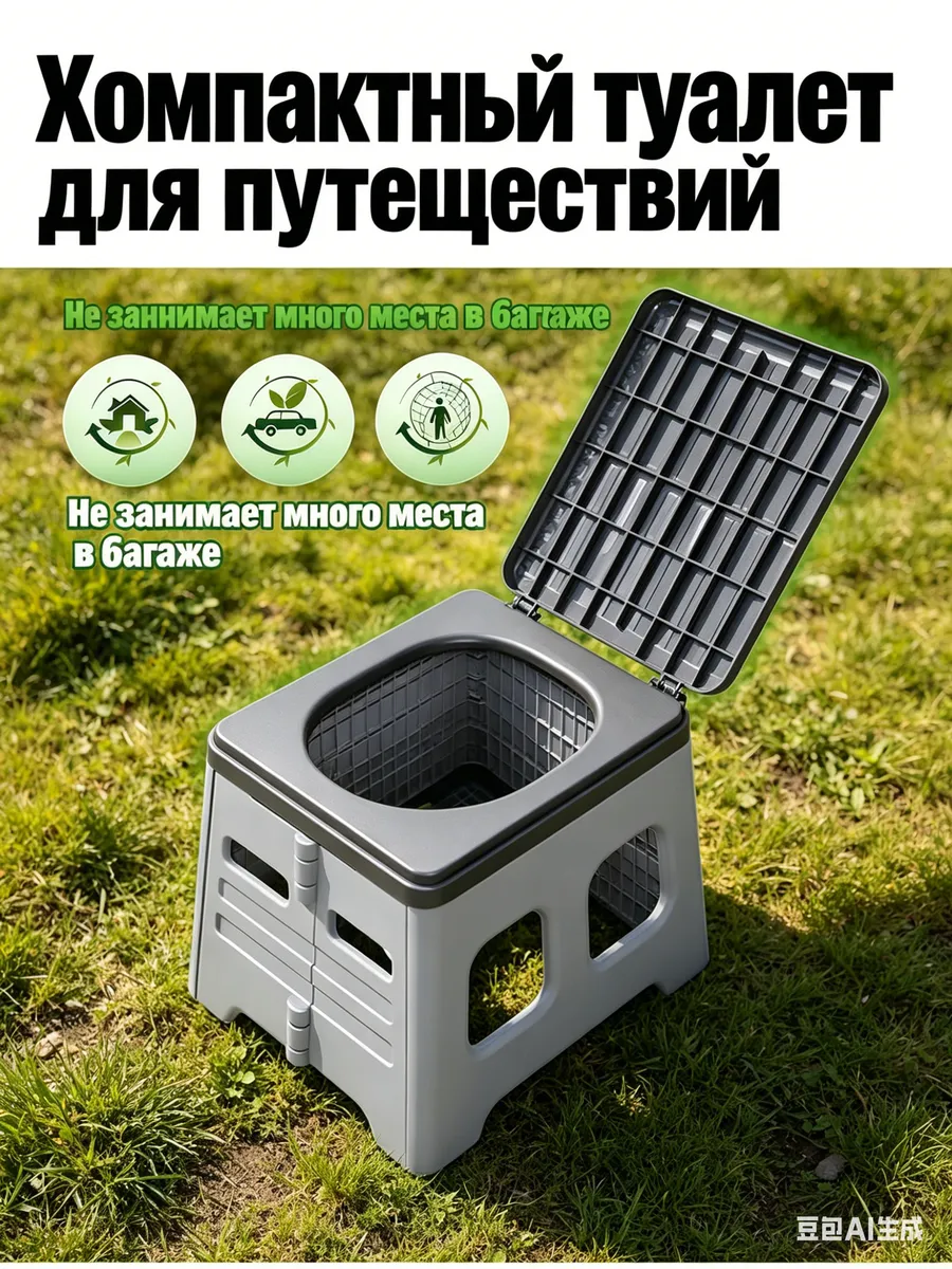 Туалет дорожный для кемпинга, складной