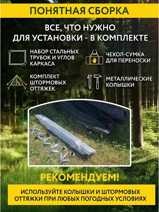Шатер садовый туристический тент беседка, зеленый, фото 5