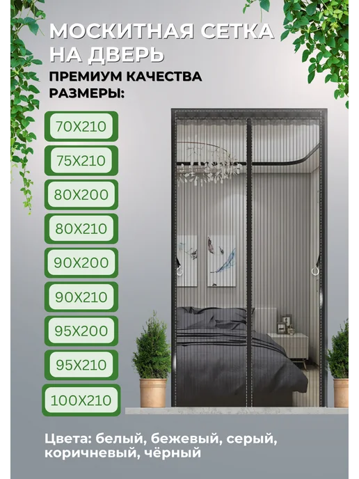 Cherry Day Si Москитная сетка на дверь 90х200, 70x210, фото 2
