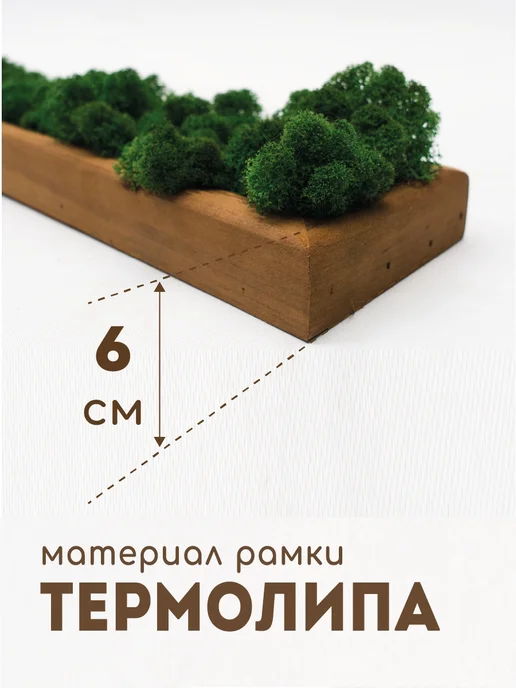 Люблю Баню Панно со стабилизированным мхом 100х10х6см, 100x10x6 см, фото 5