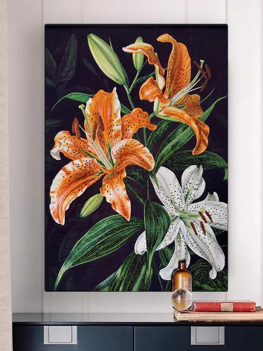 Алмазная мозаика 40 на 50 «Фея под луной», 40x50 см, фото 3