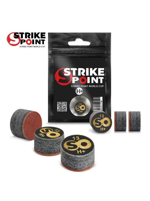 Бильярд-Групп Наклейка для кия 13мм STRIKE POINT World CUP H+, с фиброй, черный, фото 2