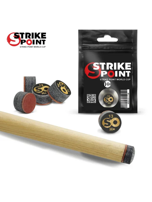 Бильярд-Групп Наклейка для кия 13мм STRIKE POINT World CUP H+, с фиброй, черный, фото 3