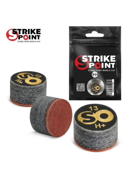 Бильярд-Групп Наклейка для кия 13мм STRIKE POINT World CUP H+, с фиброй, черный, фото 5
