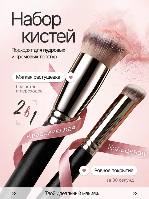 ZORUUS Плотные кисти для макияжа консилера тонального крема 2шт, 2 шт