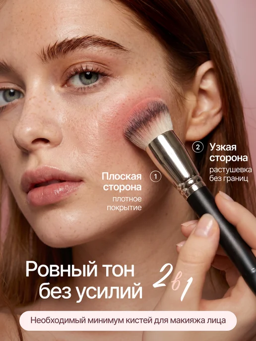 ZORUUS Плотные кисти для макияжа консилера тонального крема 2шт, 2 шт, фото 3
