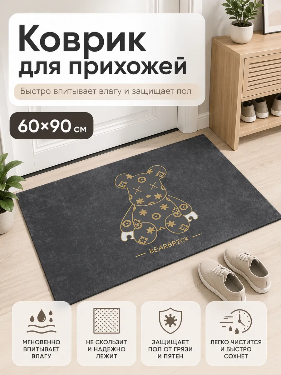 Коврик в прихожую придверный Silent