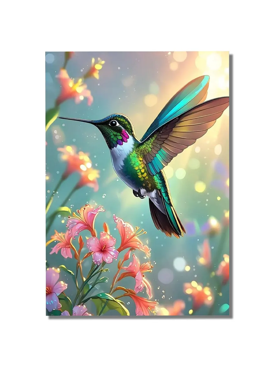 Алмазная мозаика "Картина с цветами и птицами" 40x50cm — фото 10