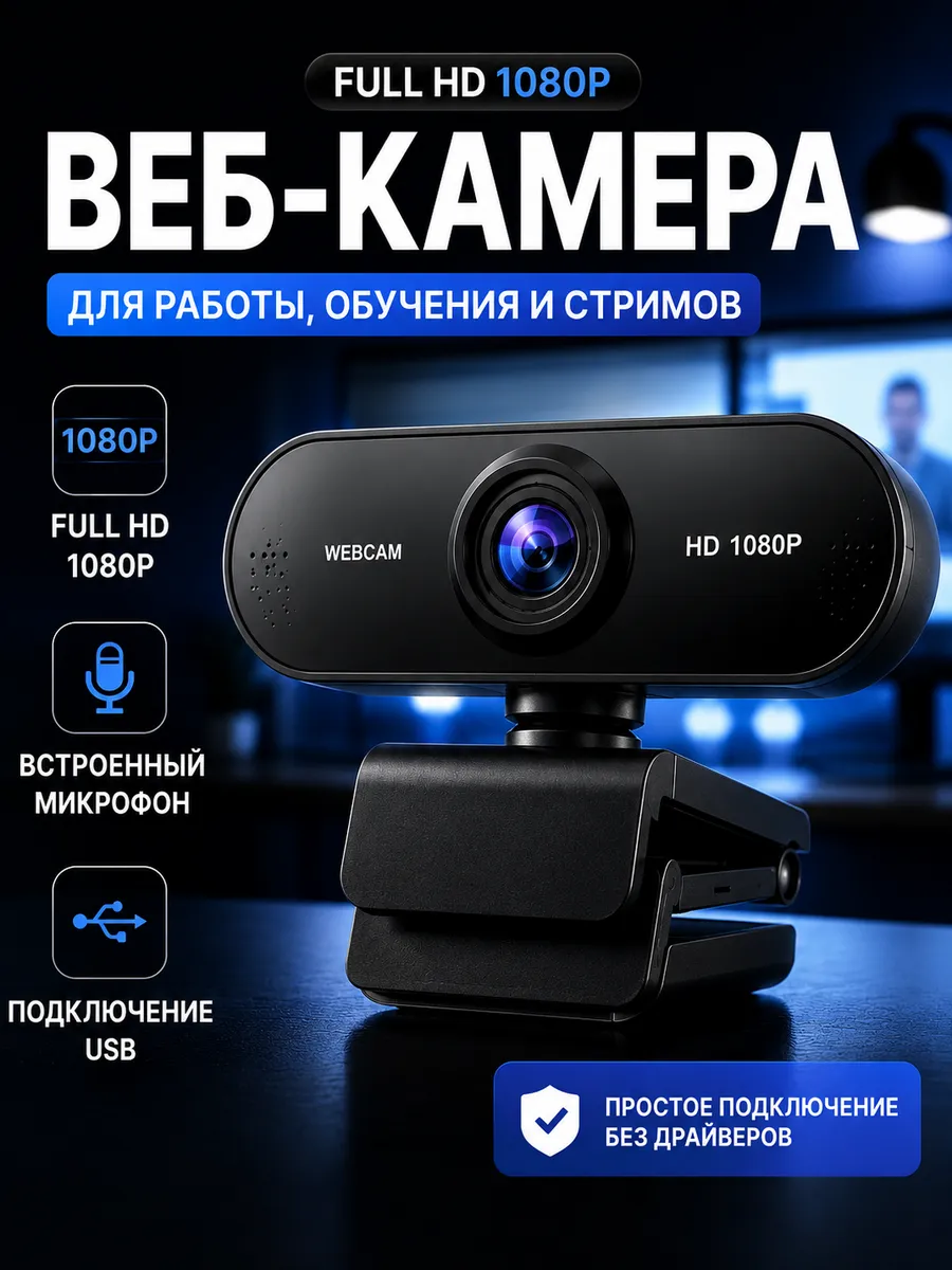 Веб-камера FULL HD с микрофоном