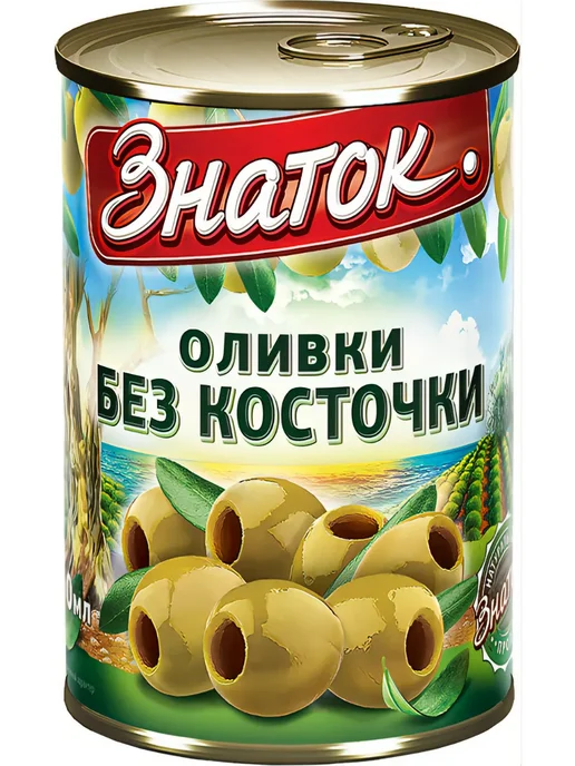 Знаток Оливки без косточки, 280 грамм, зеленый
