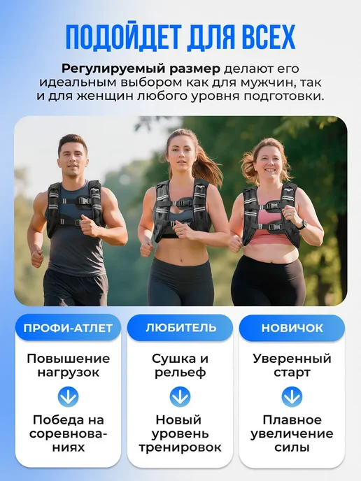 Nonstopika Жилет утяжелитель для бега 10 кг спортивный для тренировок, 10 кг, фото 7